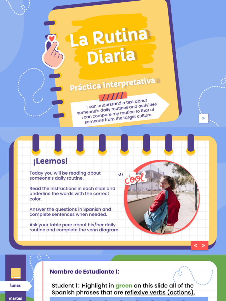 Práctica de Lectura La Rutina Diaria | PDF