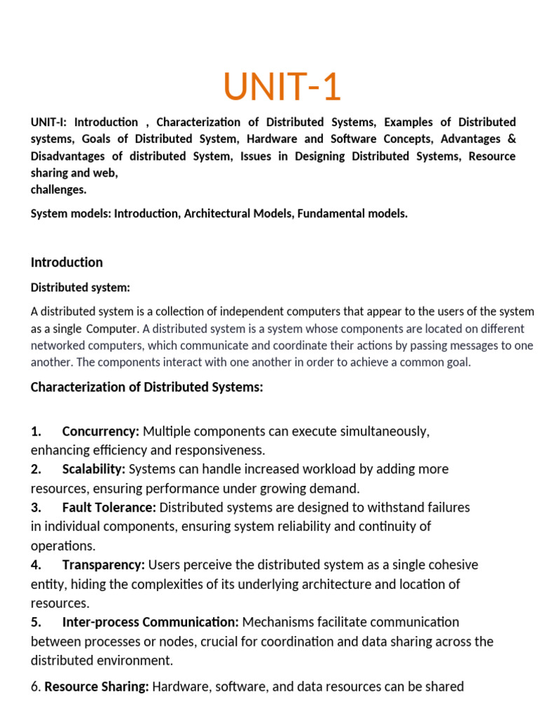 UNIT-1 DIstributed Systems | PDF | World Wide Web | Internet & Web
