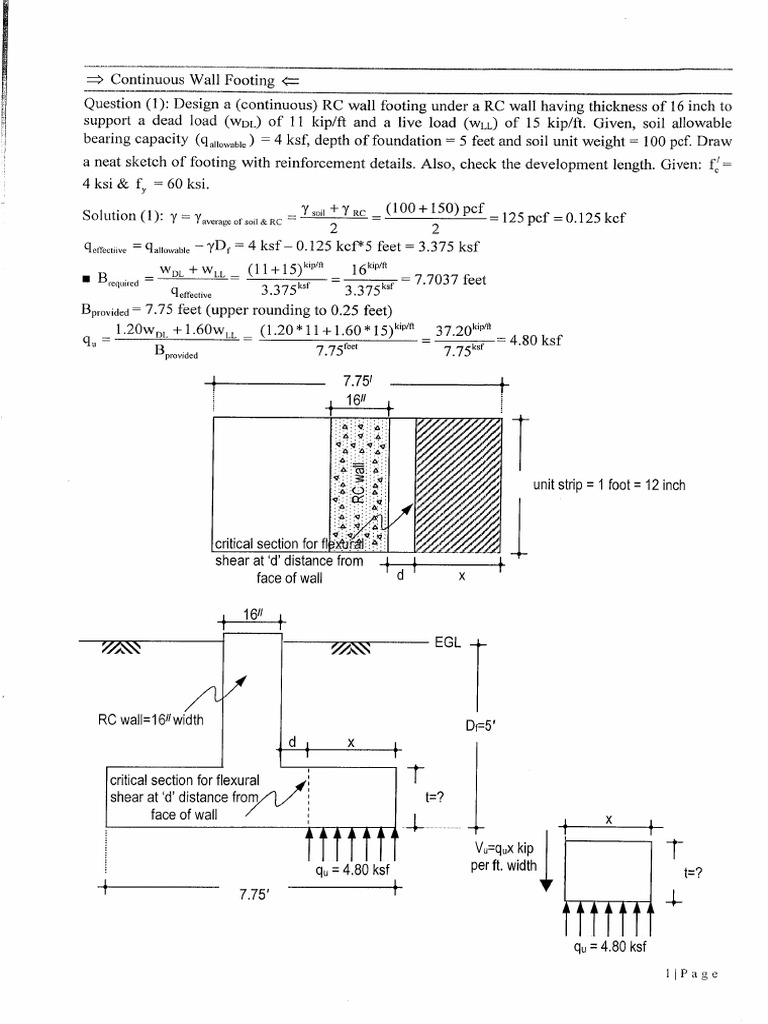 Design Example Footing | PDF