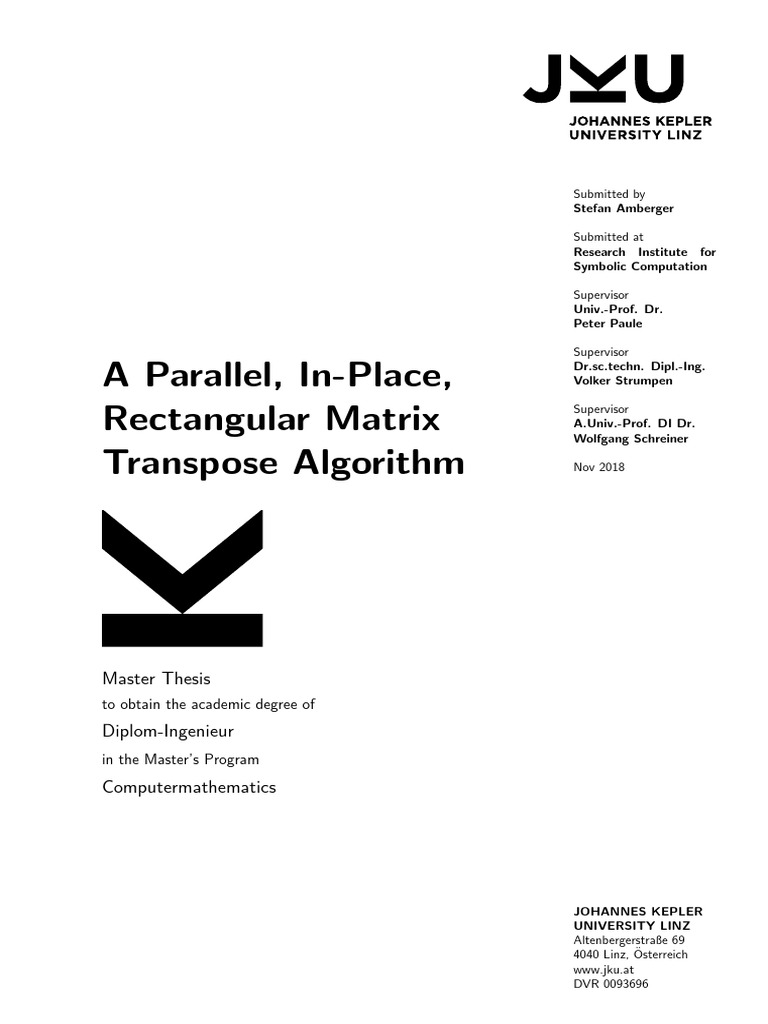 In Place Transpose | PDF | Matrix (Mathematics) | Functional Analysis