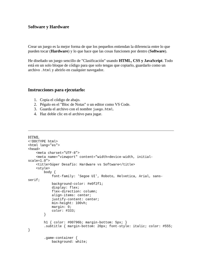 Software y Hardware | PDF | HTML | Ingeniería de software