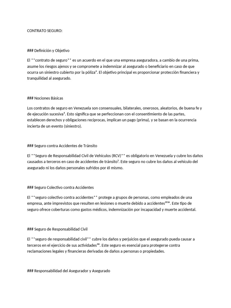 Contrato Seguro | PDF | Seguro | Póliza de seguros