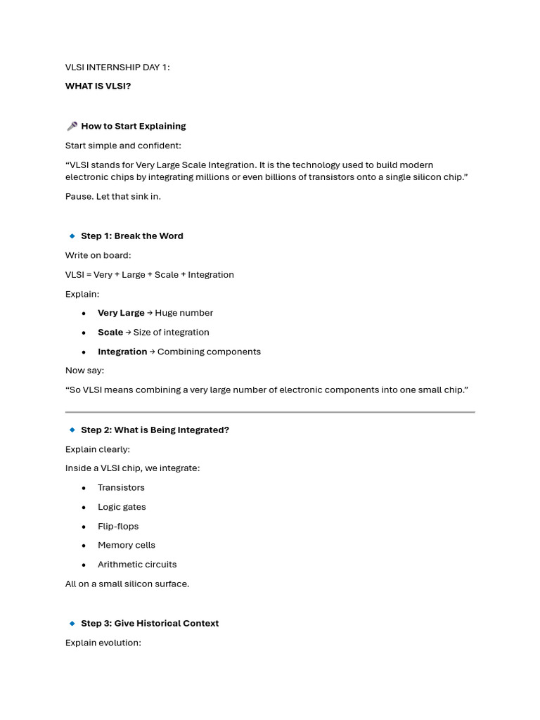 Vlsi Internship Day 1 | PDF | Very Large Scale Integration | Integrated ...