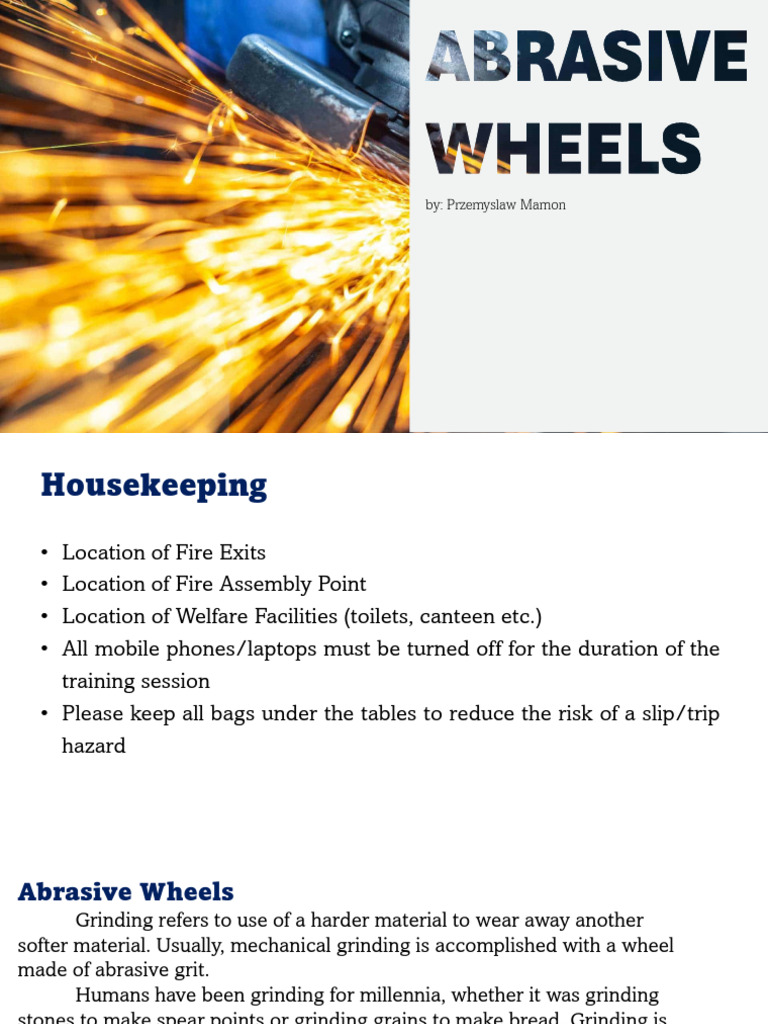 Abrasive Wheels Training | PDF | Abrasive | Grinding (Abrasive Cutting)