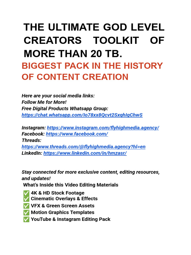 The Ultimate God Level Creators Toolkit - of More Than 20 TB 1 2026 18 ...
