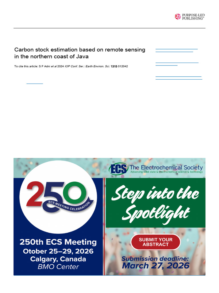 Carbon Stock Estimation Based On Remote Sensing | PDF | Mangrove ...