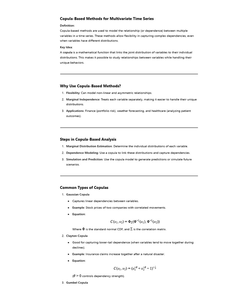 Copula-Based Methods For Multivariate Time Series | PDF | Normal ...