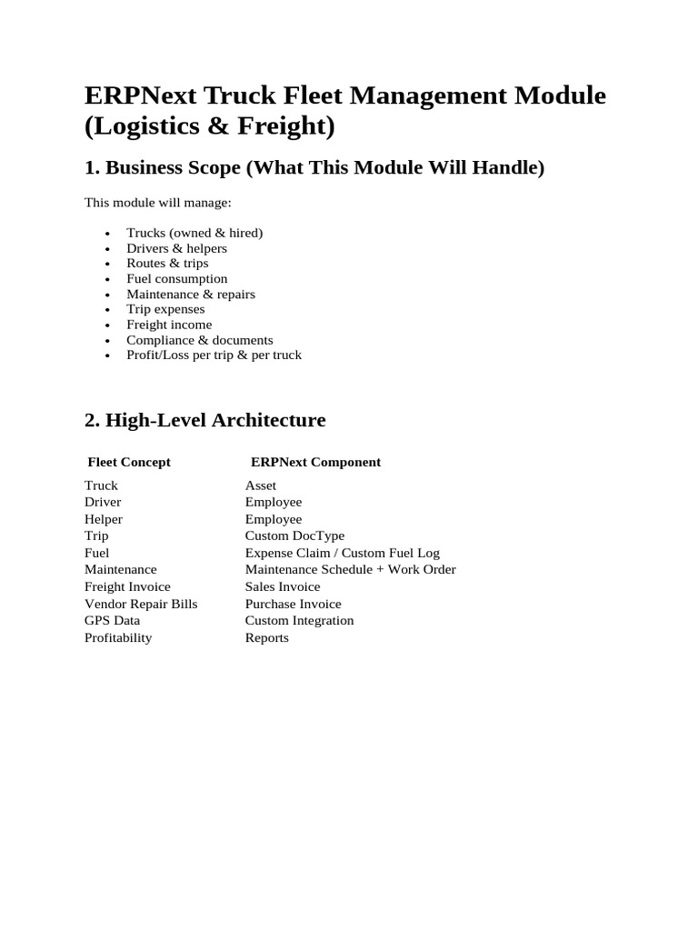 Fleet Module | PDF | Truck | Expense