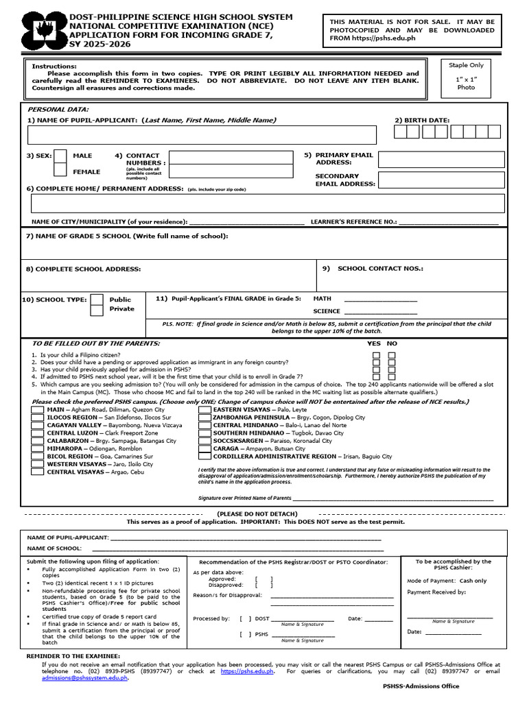 2024 NCE Application Form | PDF
