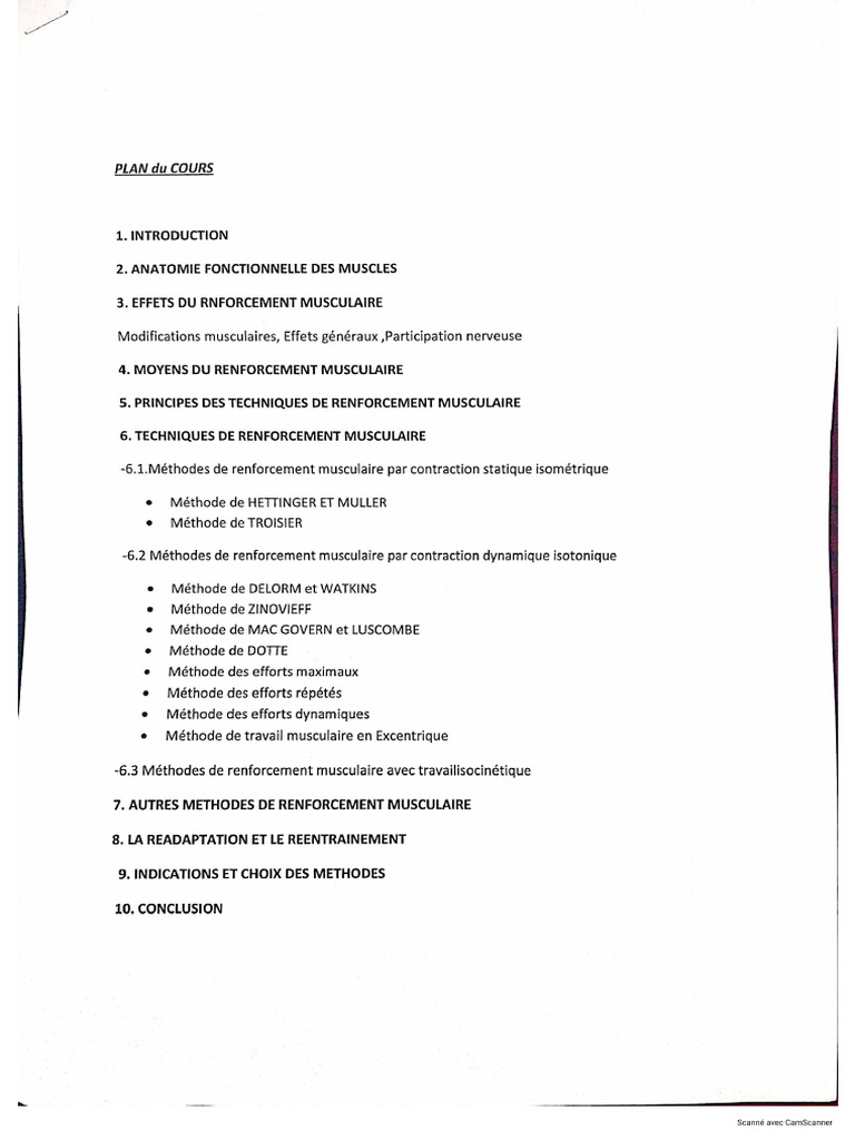 Renforcement Musculaire | PDF