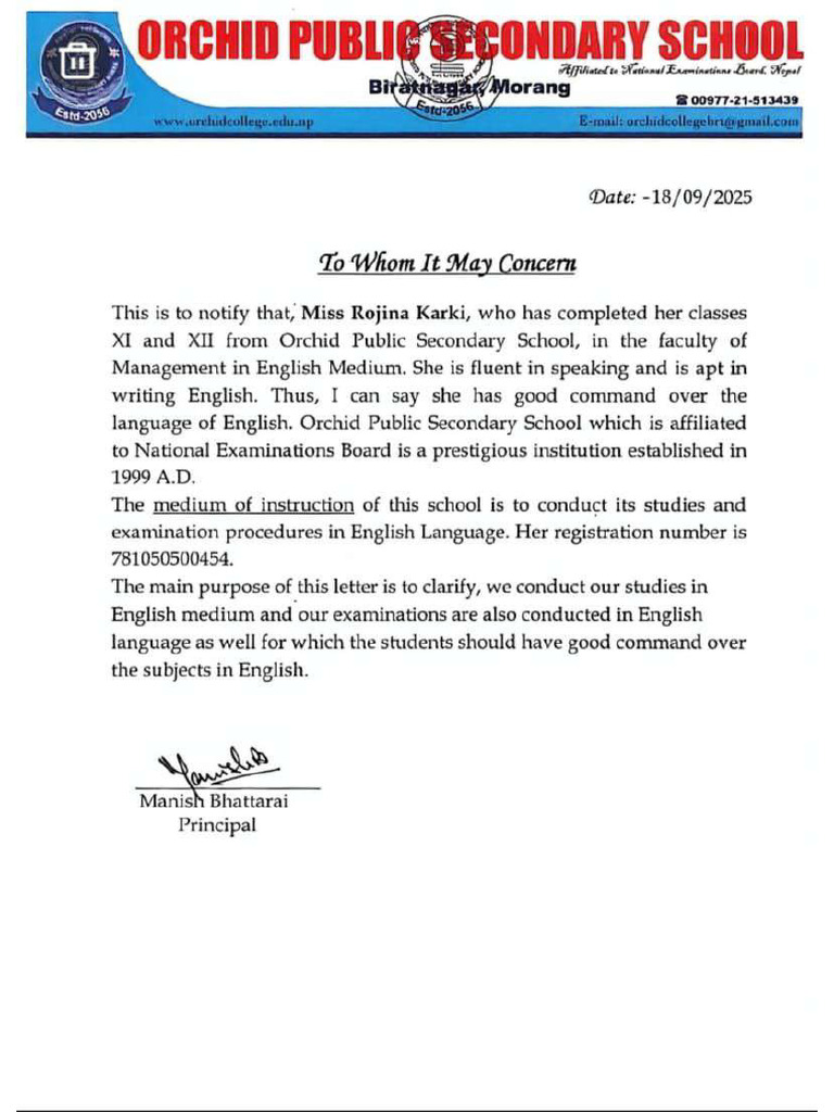 MOI Letter | PDF