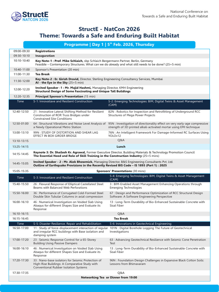 StructE NatCon 2026 - Programmejkkjkklkjkokk | PDF | Concrete ...