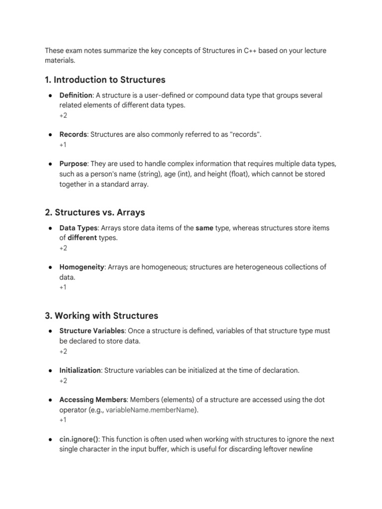 C++ Structures - Key Concepts and Usage | PDF | Data Type | C++
