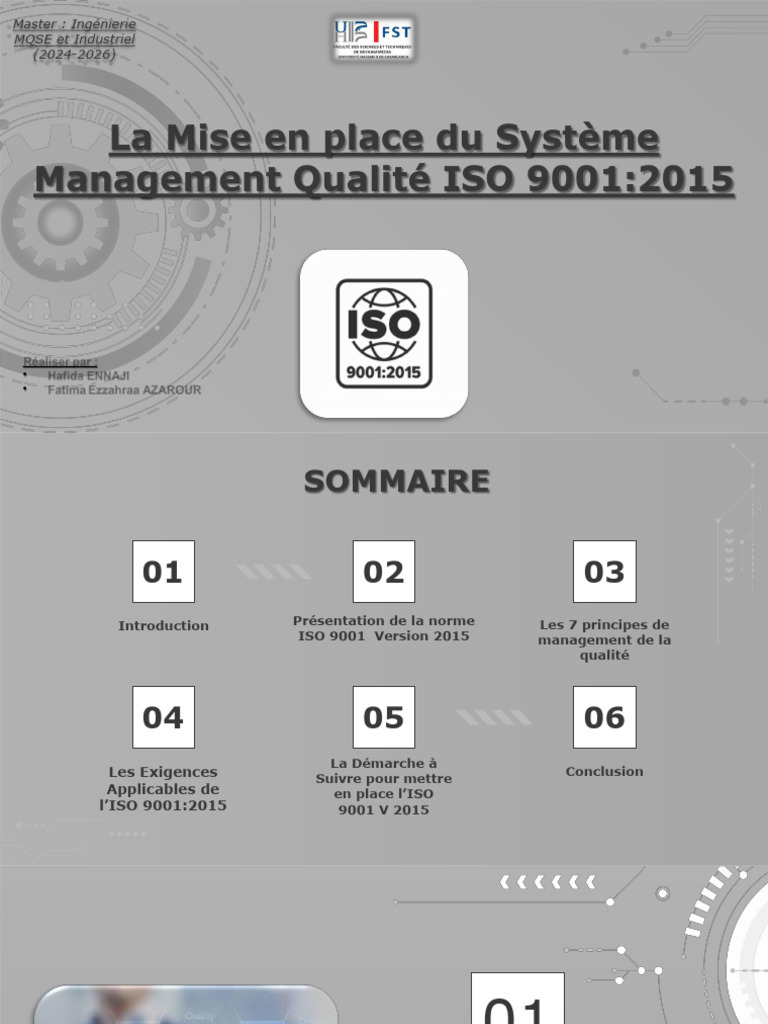 La Mise en Place de La Norme ISO 9001 Version 2015 | PDF | Système de ...