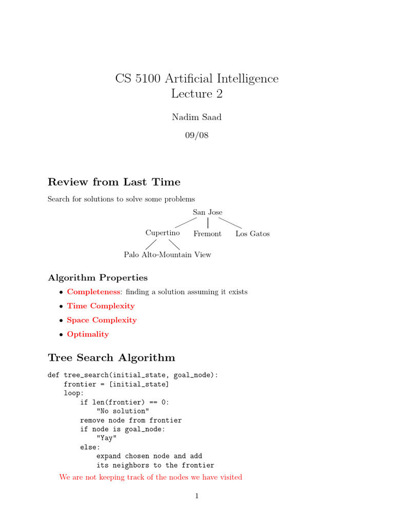 CS5100 Foundation of Artificial Intelligence - Lecture2 | PDF