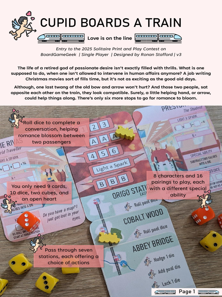 Cupid Boards A Train - Rules - v3 | PDF | Dice | Gaming
