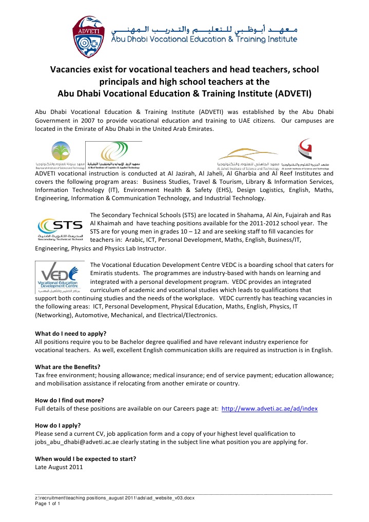 A Vocational Education United Arab Emirates