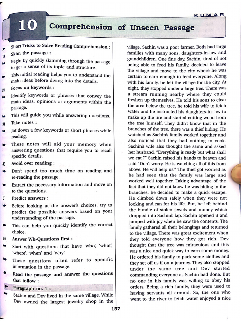 10 Unseen Passages | PDF