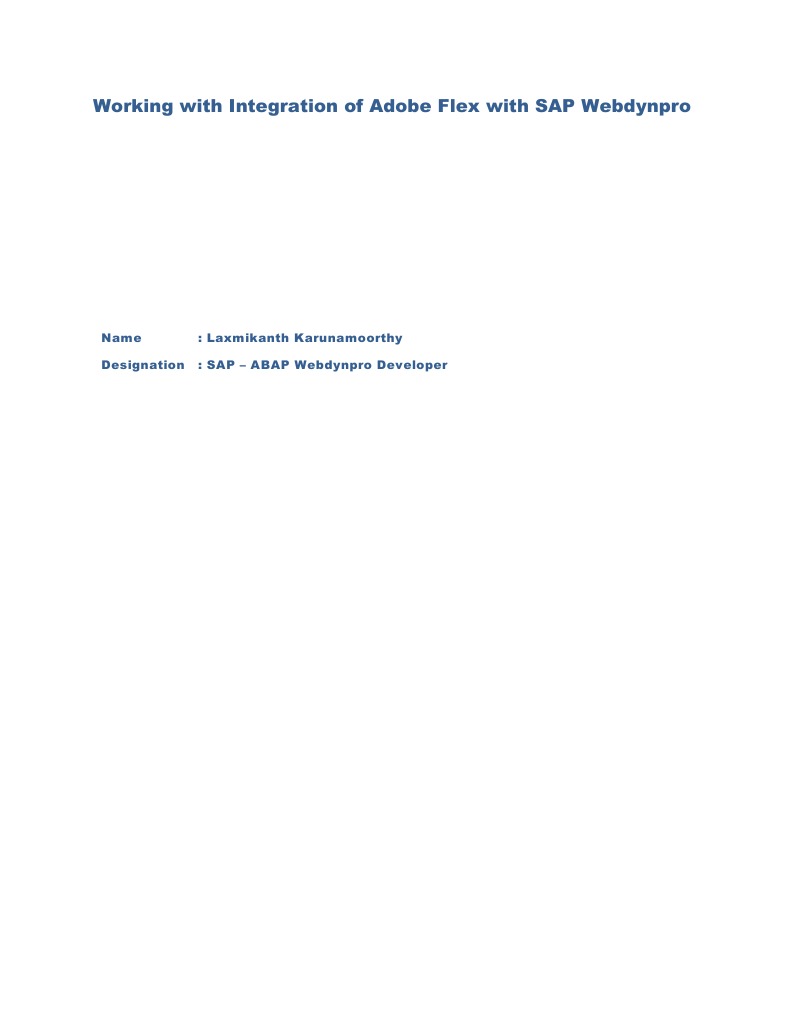 Integrating Adobe Flex with Webdynpro | PDF | Apache Flex | Areas Of ...