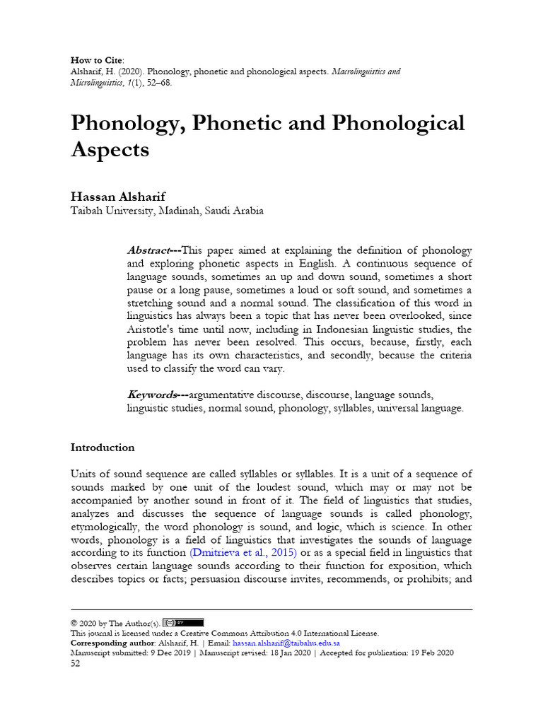 Phonology Phonetic and Phonological Aspects | PDF | Clause | Word