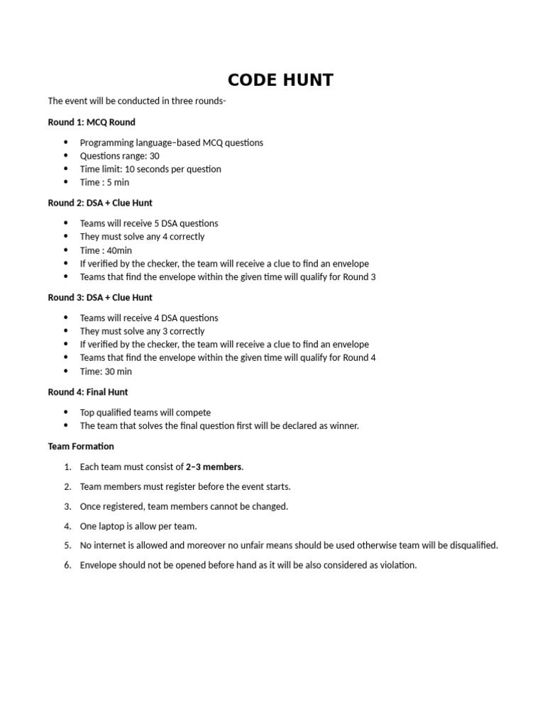 Code Hunt Agc | PDF