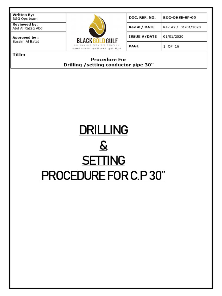 Drilling Rig Layout & Procedure | PDF | Chess Theory | Chess Openings