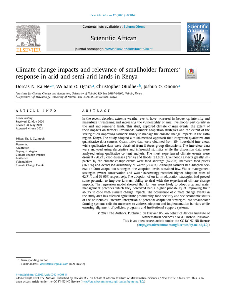 Climate Change Impacts and Relevance of Smallholder Farmers - 2021 ...