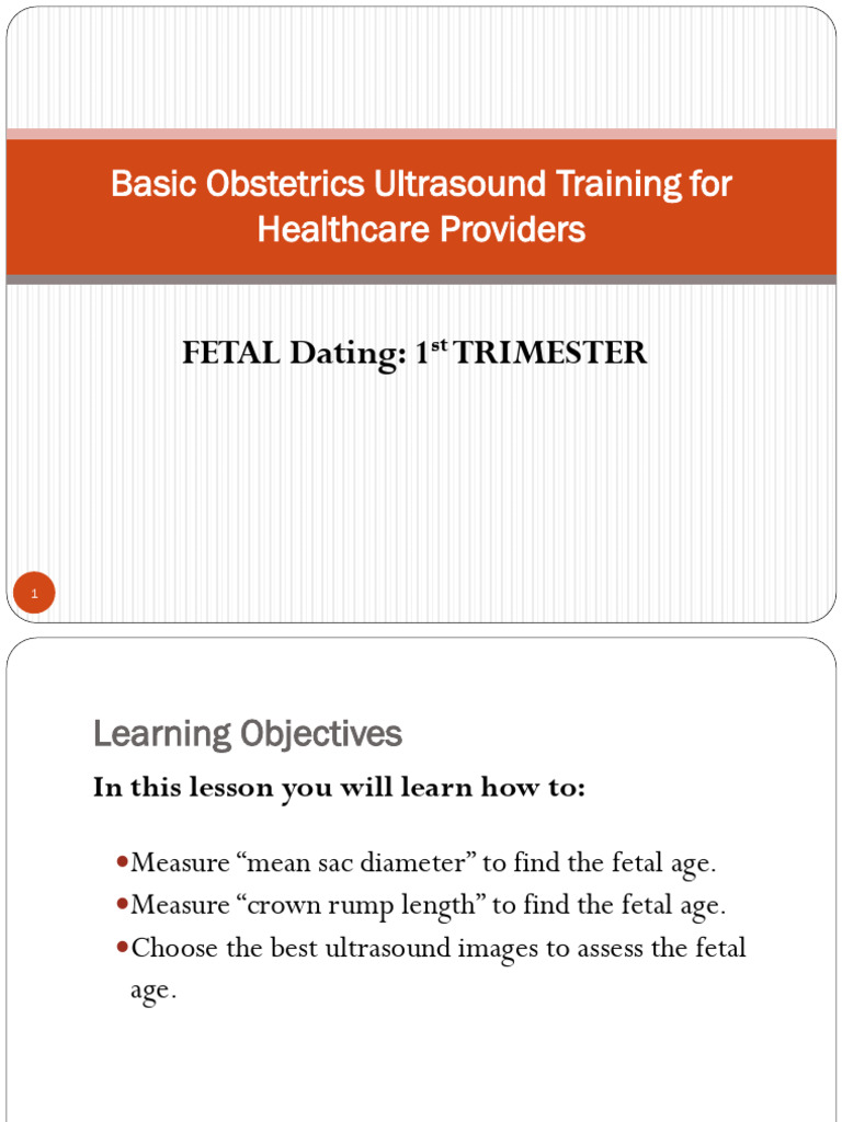 2.3. 1st Trimester Fetal Dating Training | PDF | Pregnancy | Obstetrics