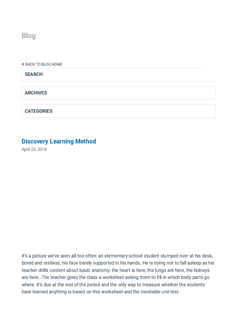 Discovery Learning Method - Inventionland Education | PDF | Learning ...