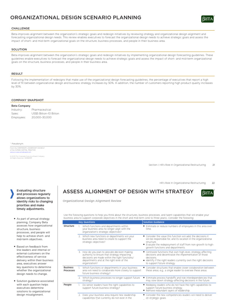 Org Design Scenario Planning | PDF | Strategic Management | Business