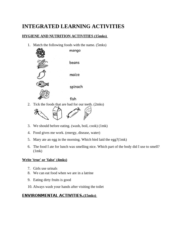 Integrated Learning Activities | PDF