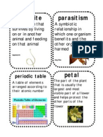 Science Small Vocabulary Cards P