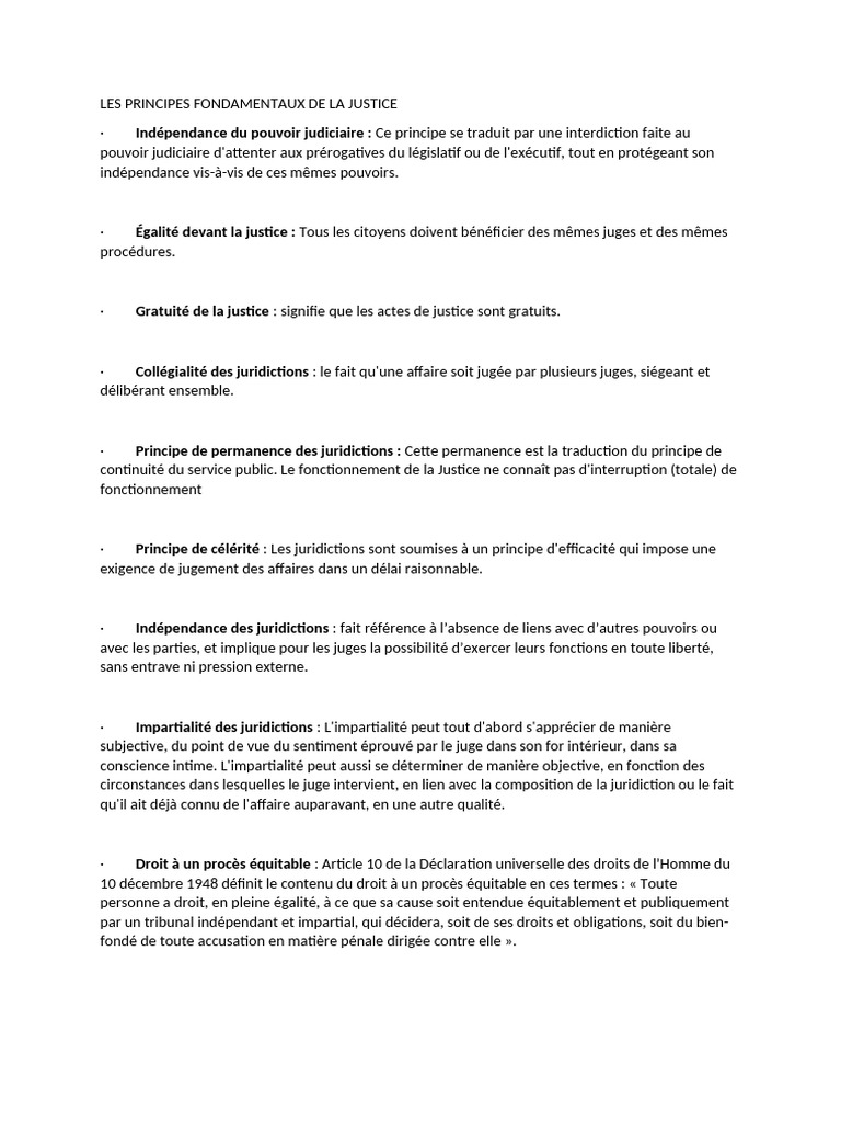 Les Principes Fondamentaux de La Justice | PDF | Magistrat | Juge