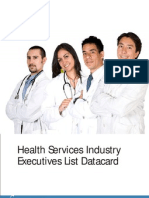 Health Services Industry Executives List Datacard