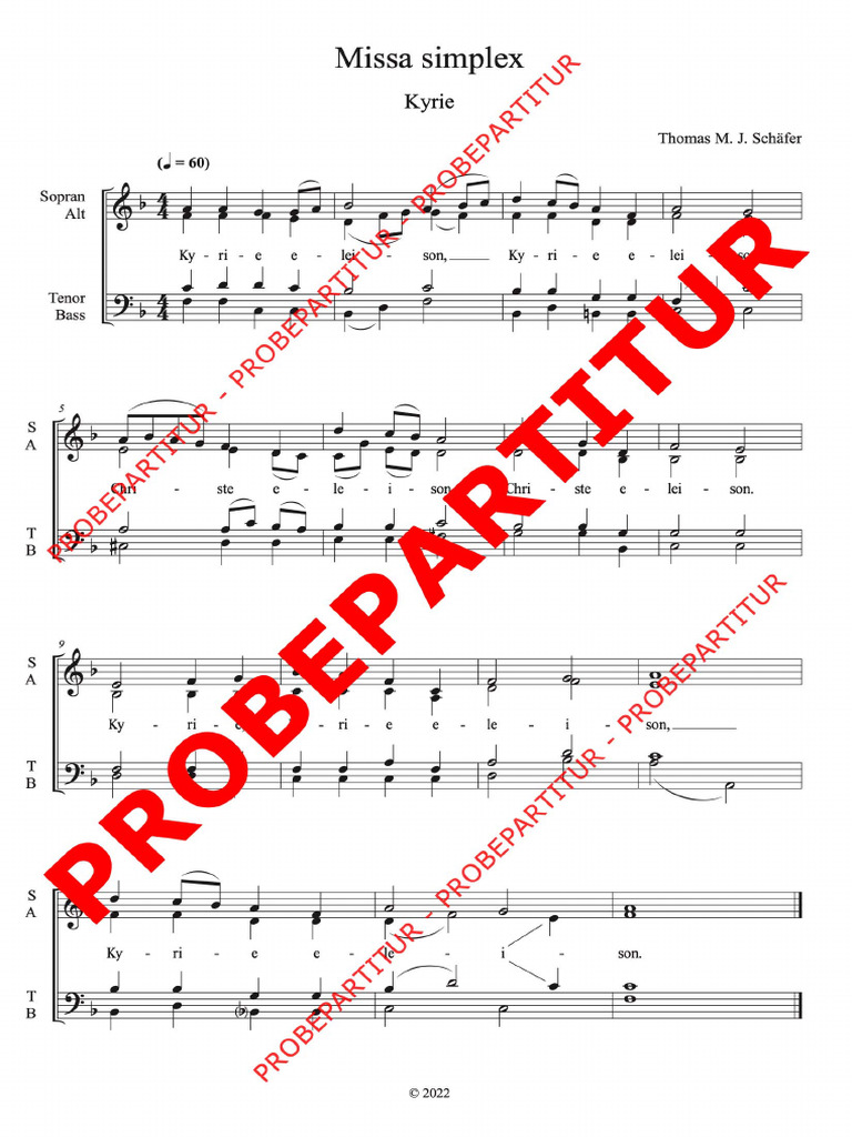 Missa Simplex Probepartitur | PDF