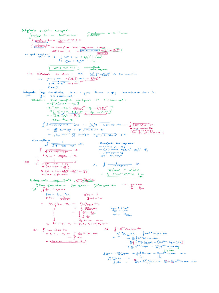 Complete Square & Integration by Parts | PDF