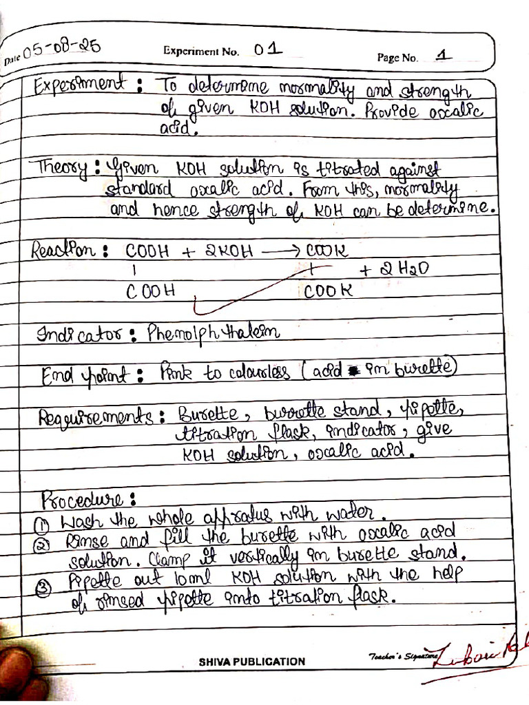 Chemistry Practical Notes | PDF