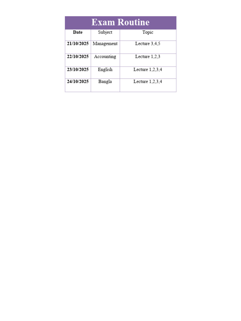 Exam Routine 2 | PDF