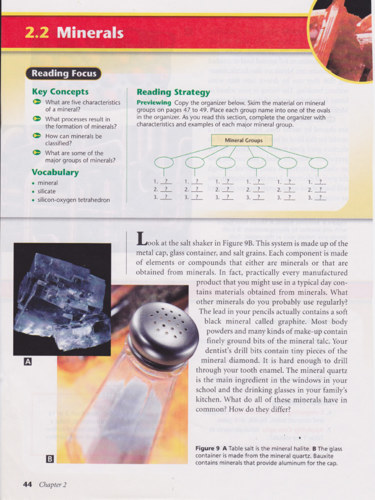 Minerals Earth Science | PDF