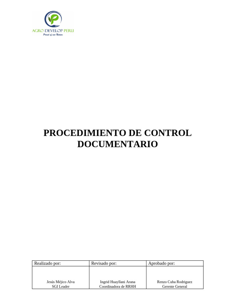 1 Procedimiento Control Documentario - Ftusa | PDF | Documento ...