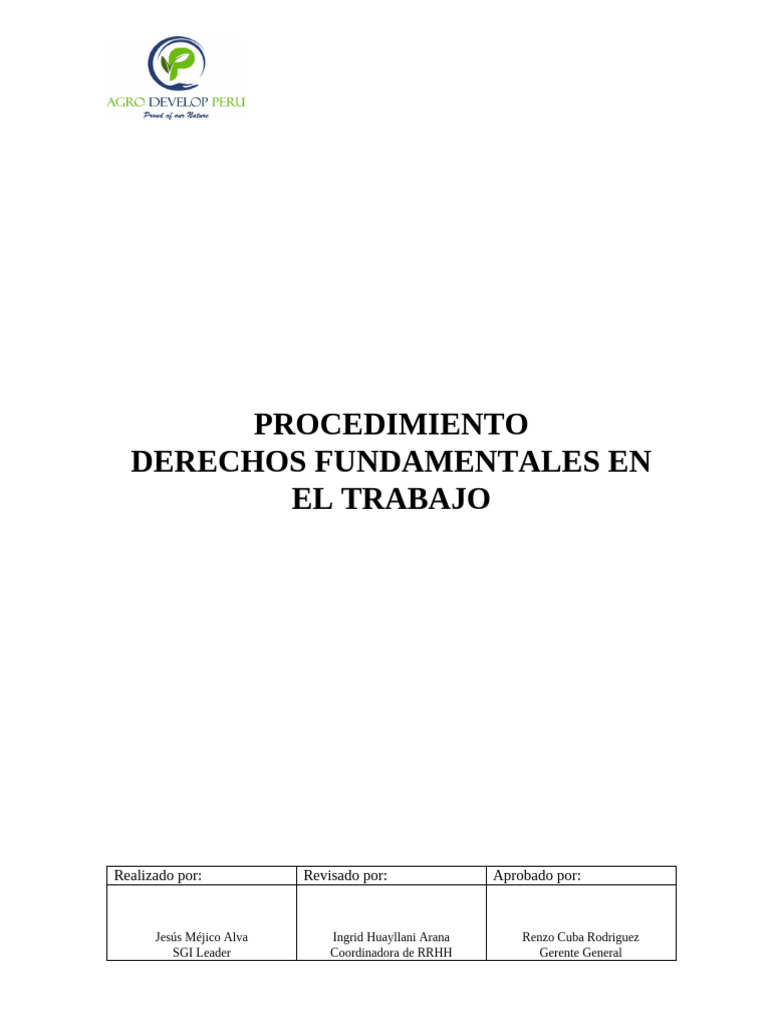 4 Procedimiento Derechos Fundamentales en El Trabajo - Fair Trade | PDF ...