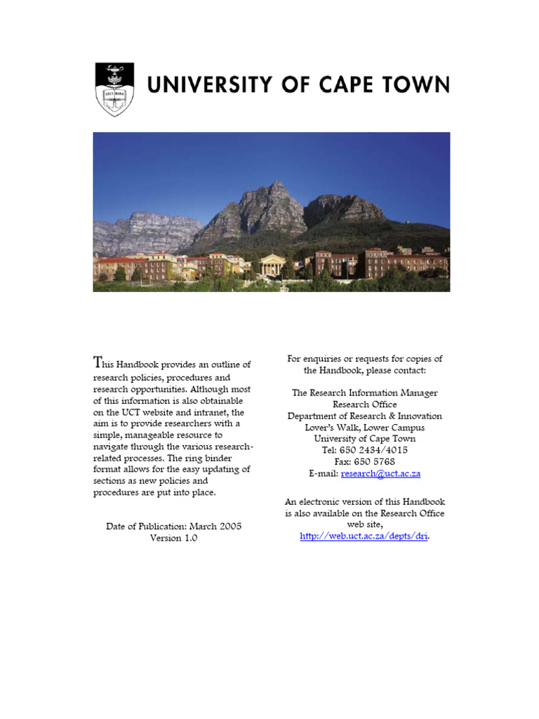 UCT Handbook Contents | PDF | Inquiry | Science