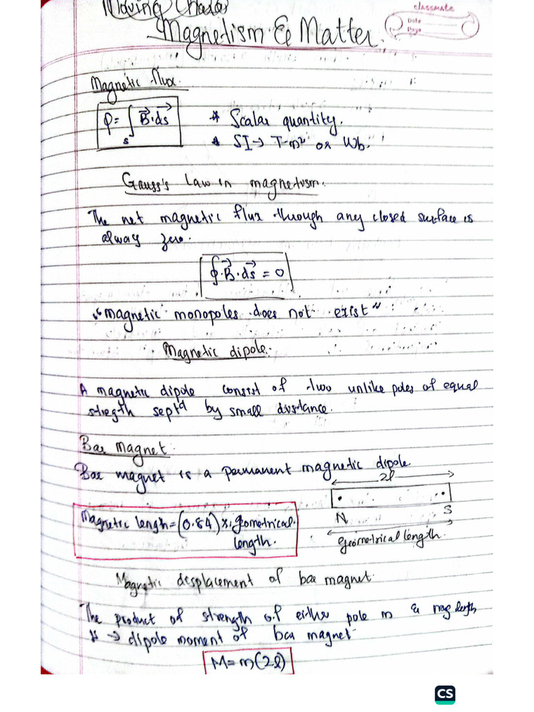 Magnetism and Matter Notes | PDF