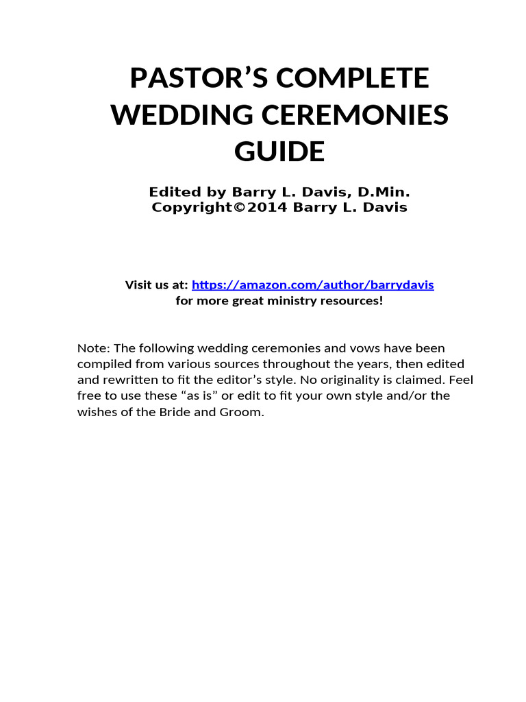 Wedding Ceremonies Word (Editable) Format | PDF | Wedding | Marriage