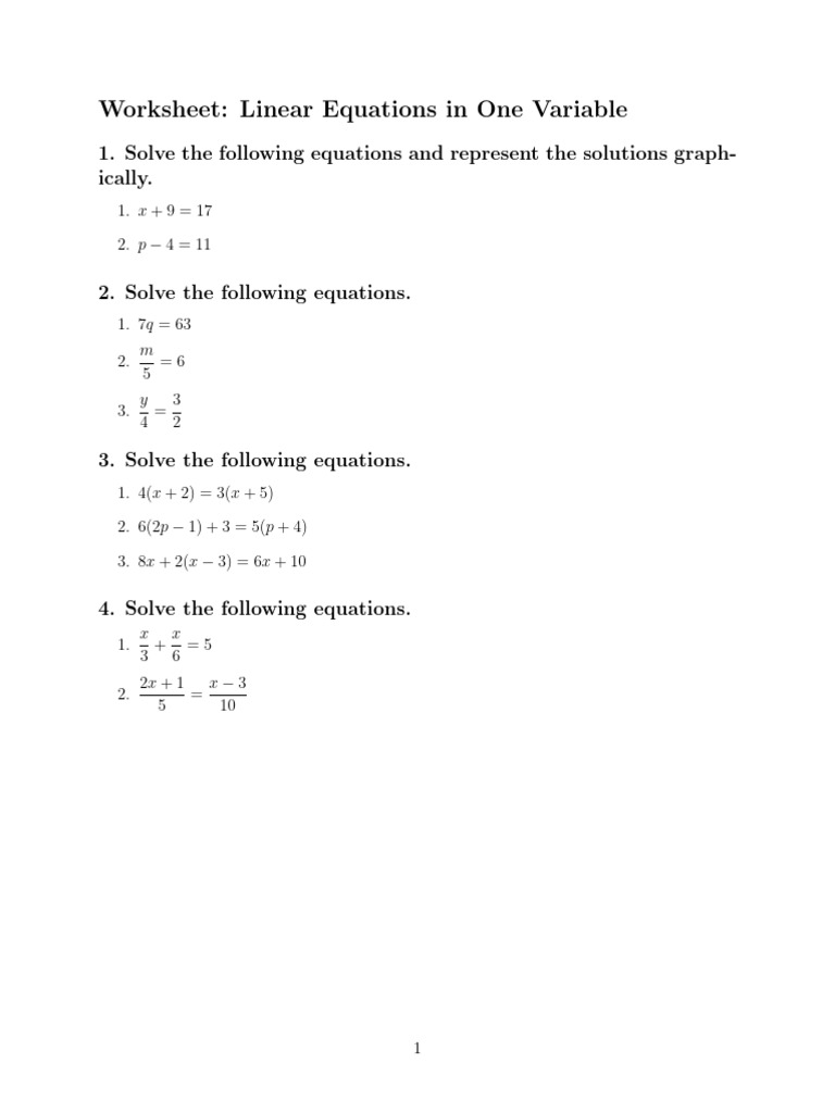 Linear Equations | PDF