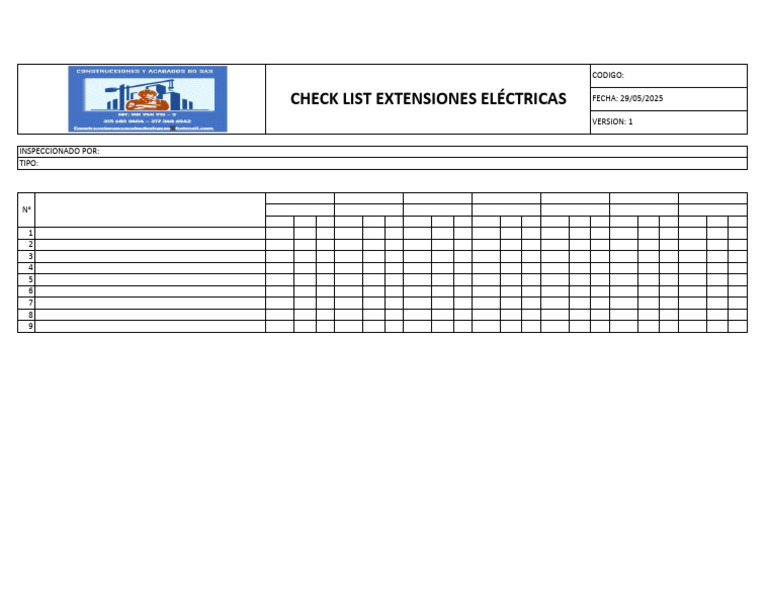 Formato Check List Construcciones BG | PDF