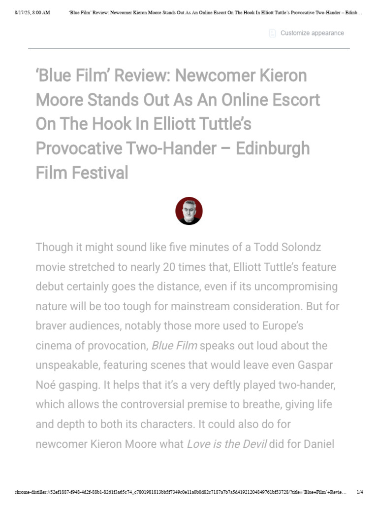 Blue Film' Review - Newcomer Kieron Moore Stands Out As An Online ...