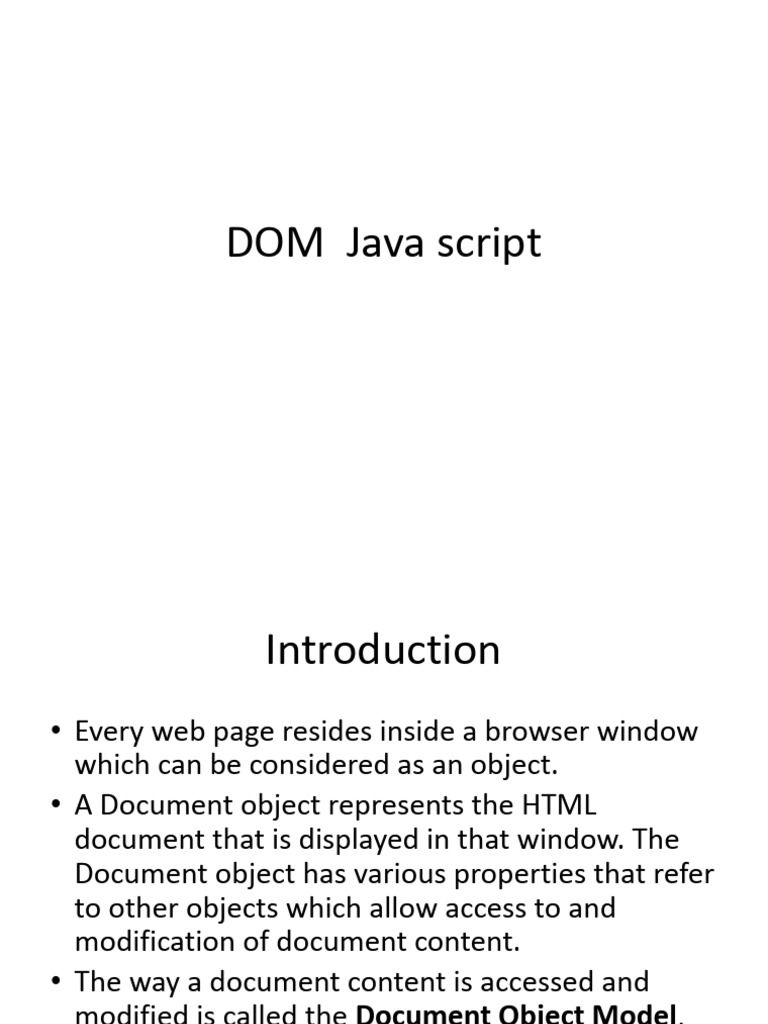 Dom Java Script - PPTX - Google Slides | PDF | Document Object Model ...