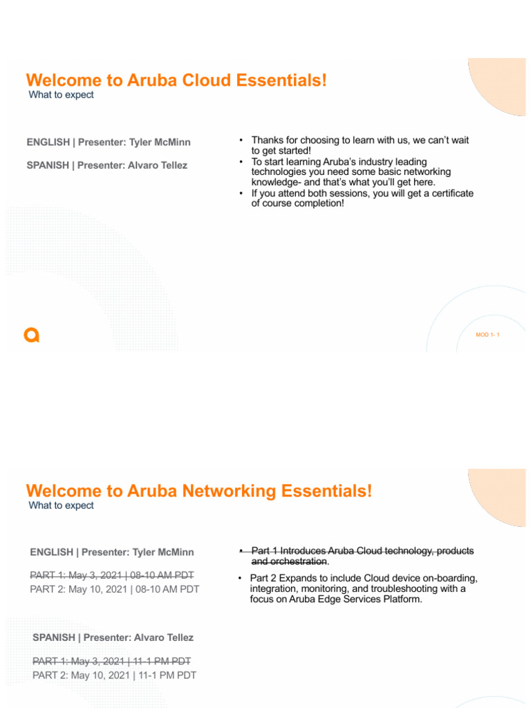 Aruba Cloud Essentialas Part 2 v2.0 | PDF | Wi Fi | Wireless Lan