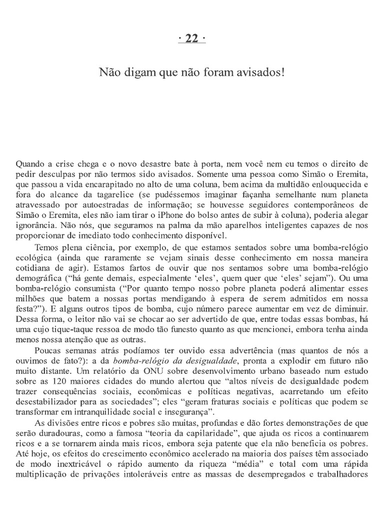 Não Digam Que Não Foram Avisados | PDF
